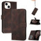 Genlision Flip Custodia in Pelle PU Premium per iphone 13(6.1),Custodia Sottile in Pelle per Telefono,con Supporto Stand,Slot per Schede e Chiusura Magnetica-Marrone