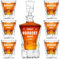 Maverton 950 ml Whiskey Karaffe + 6er Whiskygläser Set mit Gravur - Whisky Dekanter - luxuriöses Design - Kristallglas - für Männer zum Geburtstag - Prost