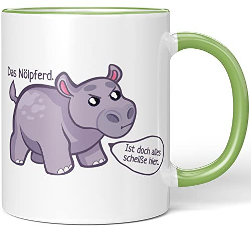 JUNIWORDS Tasse, Das Nölpferd, Wähle Farbe, Hellgrün