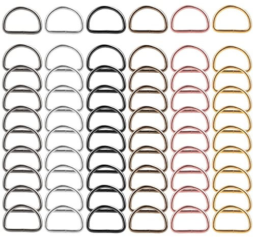 Yolev 60 Stück D Ring 25mm Mehrfarbige Metall D Ringe Schnalle für Rucksack Schlüsselring Gürtel Zubehör