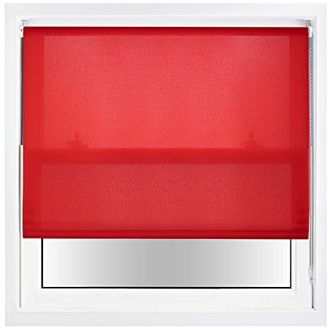 FURNISHED Daylight Roller Blinds with Metal Fittings, Trimmable - Red, 130W x 165H cm