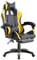 WeHome - Sedia da Gaming Racing Ergonomica Reclinabile con Braccioli, Poltrona Ufficio Girevole con Rotelle, Poggiapiedi, Poggiatesta e Cuscino Lombare in Similpelle, Portata: 125kg (Giallo)