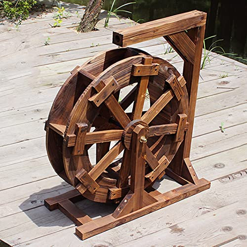 Holz Wasserrad Wasserspiel Wassermühle Garten Brunnen Gartendekoration Water Fountain Wasserfall Handgemacht teich deko gartenteich Wheels Wasserlandschaft für Hof,Wohnzimmer,Aquarium,Externe Szene