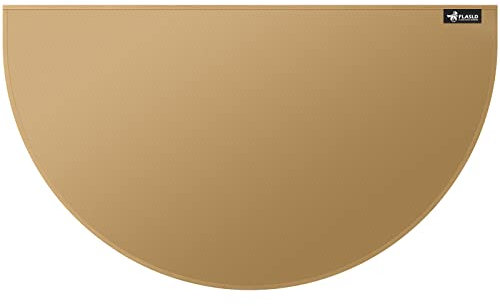 FLASLD Feuerfeste Kaminmatte 81×152cm Halbrunder Herdteppich Schützt Böden vor Funken Glut, Braun