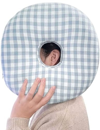 Healvian Piercing Kissen Ohrkissen Piercing Ohr Donut Kissen Massagekissen Kopf Loch Baumwolle Schlafkissen Kopfkissen für Ohr Gegen Ohrenschmerzen Piercing Seitenschläfer