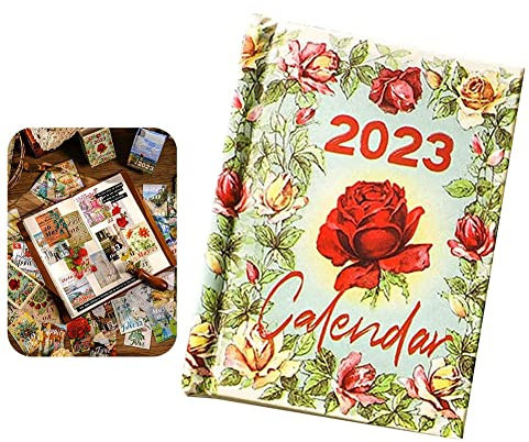 2023 Mini Abreißkalender, Mini Abreißkalender 2023 2x3 zum Basteln, 365 Tage Vintage Illustrierter Tischkalender, Abreißkalender, Täglicher Schreibtischkalender 2023 Seite pro Tag (A)