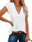 iChunhua Summer Tops for Women V Neck T Shirt Cap Sleeve Tank Vest Top White X-Large