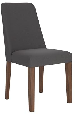 Signature Design by Ashley Lyncott Contemporary Dining Room Upholstered Side Chair with Foam Cushion, Set of 2, Dark Gray & Brown