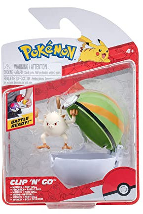 PKW3136 - Clip'n'Go Poké Balls - Menki & Nestball, offizieller Pokéball mit 5cm Figur