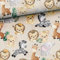 Keine Meterware, Stoffe zum Nähen, Stoff für Kinder, 100% Baumwolle: 0,5m Premium Baumwollstoff mit Wildtiere - Tiere Löwe Zebra Giraffe Elefant Gepard - Jungen König Kinderstoff
