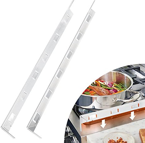 sourcing map Stove Gap Covers, Kitchen Stove Gap Filler, Aluminum Oven Gap Cover 23.62 in Length, Heat Resistant and Easy to Clean, Protect Gap Filler Sealing Spills On Countertop Stove, Silver