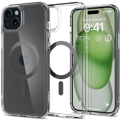 Spigen Ultra Hybrid MagFit Case for iPhone 15 Plus, Compatible with MagSafe Accessories - Graphite