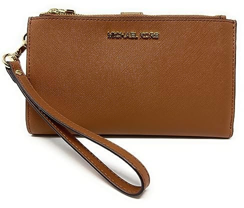 Michael Kors Damen Jet Set Travel Double Zip Wristlet Wallet Saffiano-Leder, Gepäck (braun)