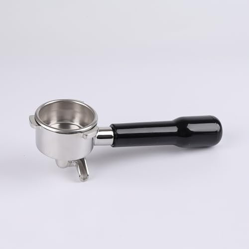 Portafilter 54 mm Double Spout for Sage/Breville Barista BES 870/878/880 Filter Basket with ABS Wood and Stainless Steel Filter Holder Black