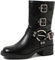 QUEEN HELENA Stivaletti Biker Stivali Bassi con Fibbie Casual Donna X30-116 (Nero, Sistema Taglie Calzature EU, Adulto, Donna, Numero, Media, 40)