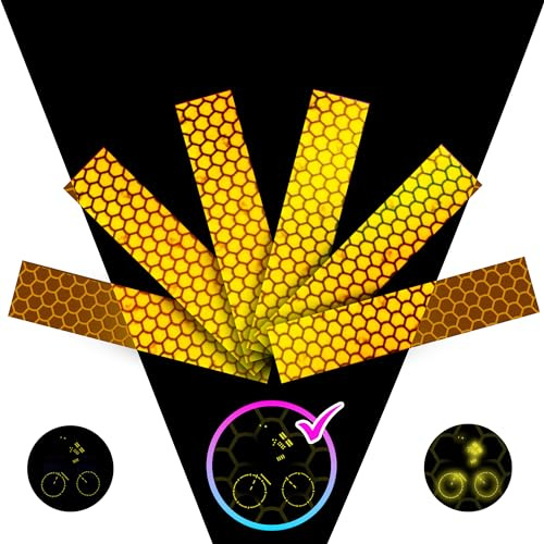 LOOM Reflektoren Fahrrad Set (6 STK Engineer Schwarz) | Reflektierende Aufkleber für Fahrrad, Helm & Auto | wasserdichte Reflektoren Folie für Garage & Kinderwagen | Hohe Sichtbarkeit
