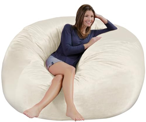 HOWSEESNOW 4FT Bean Bag Chair Cover - Soft Fluffy Dutch Velvet Bean Bag Cover (No Filling, Cover Only), Comfy 4FT Bean Bag Cover, Large Lazy Sofa Cover