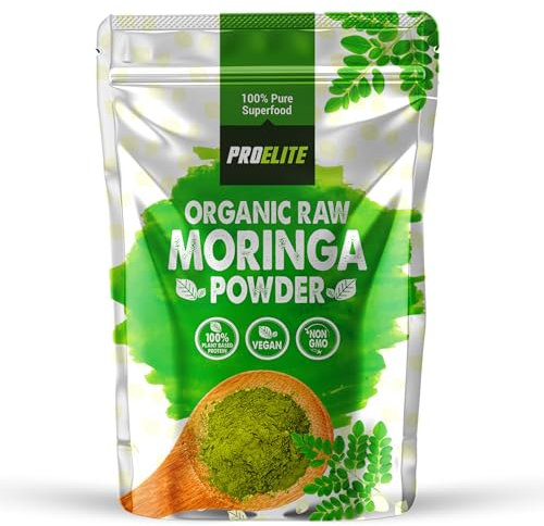 ProElite Moringa Powder 1kg - Certified Organic Moringa Oleifera Leaf - 100% Raw Natural Gluten Free Superleaf Superfood Powder for Smoothies & Juices PROELITE
