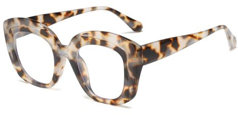 LJCZKA Blaulichtfilter Brille Damen Quadratisch Groß Chunky Blaulicht Brille Damen Eckig Vintage für Computer Fernseher Arbeit Gaming