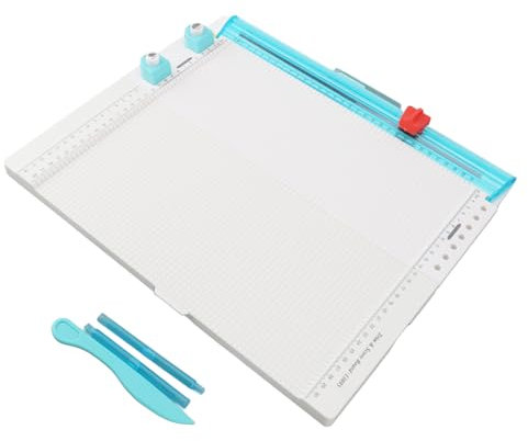 HUSHUI Coupe-Papier Multifonctionnel 7 en 1 et Planche de Notation, Coupe-Papier avec une Largeur de Coupe de 12,2 Pouces pour un Pliage et une Coupe Parfaits du Papier