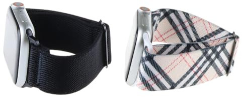 SITAFU 2 Pezzi Sport Loop Cinturino Compatibile per Cinturini Apple Watch 41mm 40mm 38mm, Regolabile in Nylon Elastica Cinturini di Ricambio per iWatch Series 9 8 7 6 5 4 3 2 1 SE