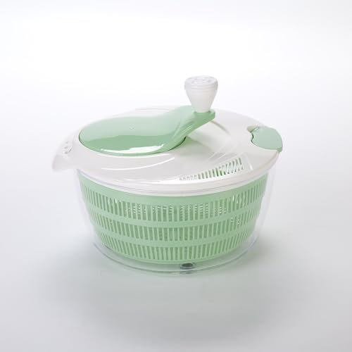 March 10th Centrifuga per insalata da 4,2 l, efficiente centrifuga per lattuga con doppi fori di drenaggio per un'asciugatura rapida, asciugatrice per insalata verde per lavare, centrifugare e scolare