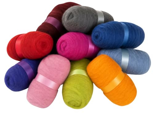 Betzold - Märchenwolle 1 kg in 10 Farben - Kunst-Unterricht Filzen Schafwolle