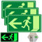 Notausgangsschild Nachleuchtend, 3 stück Notausgangsschild, Fluchtwegschilder Nachleuchtend 300x150mm, Notausgang Schilder für Infoschild, Rettungsweg, Fluchtweg, Notausgang, Notbeleuchtung(Links)