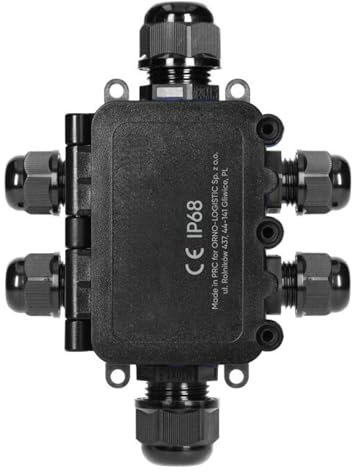 MIRATIC Boite de Derivation Etanche Exterieur IP68 Boite Encastrement HD 0,5-6,0mm² Boîte de Jonction de Câble Ø7-12 mm Résistant aux UV et aux Chocs IK09 (6 voies: 2xM20, 4xM16)