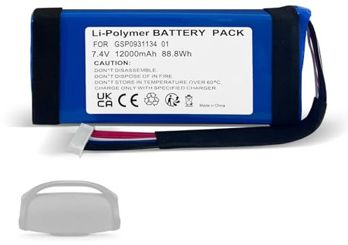 Batteria di ricambio per JBL Boombox 1 altoparlante Bluetooth, ricambio per batteria GSP0931134 01, compatibile con JBL JEM3316, JEM3317, JEM3318. Batteria ai polimeri di litio.