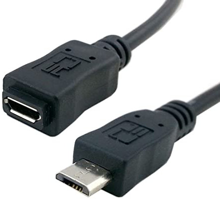 chenyang Micro USB 2.0 Verlängerungskabel, Micro USB 5-poliger Stecker auf Buchse Daten- und Ladeverlängerungskabel für Dashcam/GPS/Kamera, 0,65 Fuß