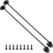 16 Inch Hook and Eye Latch, 2 Pack Black Cabin Hooks Stainless Steel Eye Gate Latch Easy Lock, 40cm Long Sliding Door Hook Barn Door Catch with Screws for Outdoor Garden Shed Patio Window Wooden Gates