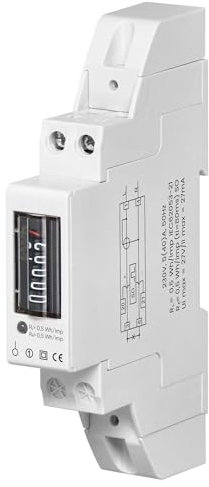 Miratic Stromzähler Hutschiene 1-Phasige Digitale 40A DIN TH-35mm 1 Modul Energiekostenmessgerät (Analoganzeige 5+1)