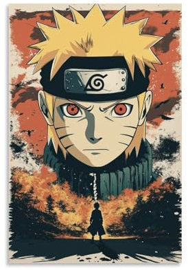 YMHDJYH Anime-Poster Naruto – Naruto Uzumakis Path to Becoming Hokage, Wandkunst, Wandbild, moderne Dekoration, hängende Kunstposter, 20 x 30 cm