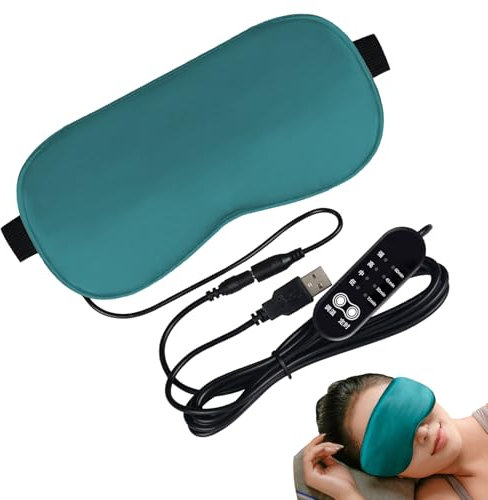 Wärmekompresse für die Augen, elektrisches Wärmekissen für die Augen, beheizte Kompresse für trockene Augen, elektrisches Heizkissen für trockene Augen, mit verstellbarem Riemen und Temperatur