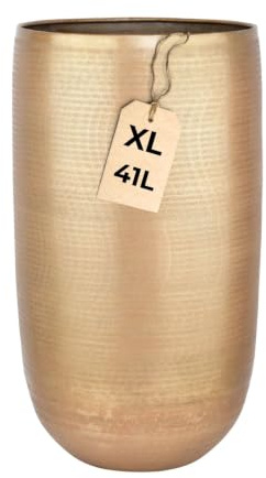 Moderner Blumentopf Camiel Gold handgefertigt aus Aluminium 54 cm