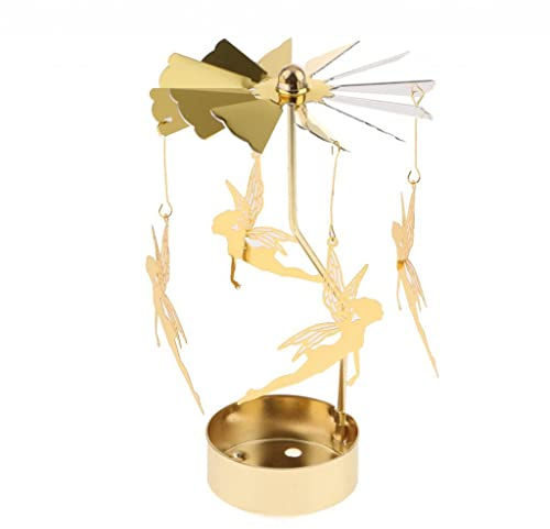 MERIGLARE Weihnachtswindmühle Dekor Rotierende Kerze Teelichthalter Kerzenhalter, Elf