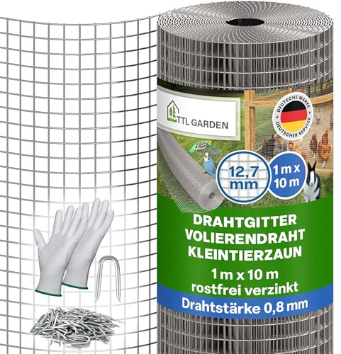 TTL GARDEN GUARD-LINE Drahtgitter 1 x 10m - 12,7mm Maschenweite 0,8mm Draht