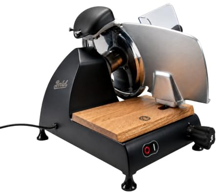 Berkel Red Line 250 Slicer Black Matt - Professional All-Slicer with 25 cm Blade, Precise Fine Cut for Sausage, Ham, Cheese & Bread, Compact Design Cutting Machine