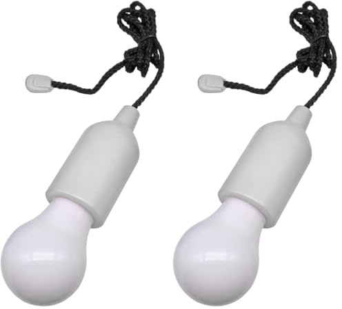EURO MARKETING MANUFACTURING Pull Light LED-Licht, hängbar, Farbe Weiß, einzigartig (Packung mit 2)
