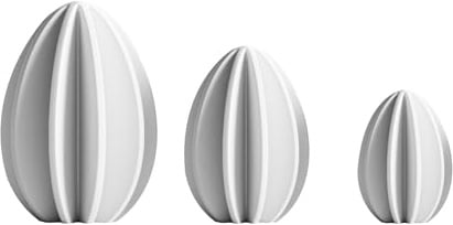 Shapes - Decorations Minimalistisches Ostereier Set – Deko Eier im Dreierset – Moderne Osterdeko für Wohnzimmer & Tisch – Zeitloses Design (Weiß)
