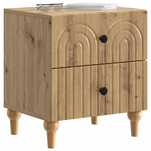 vidaXL Nachttisch Artisan-Eiche 43 x 34,5 x 48 cm Holzwerkstoff, Geräumiger Nachttisch, stylischer Organizer für Wohnräume, minimalistisches Design, kompakter Schrank