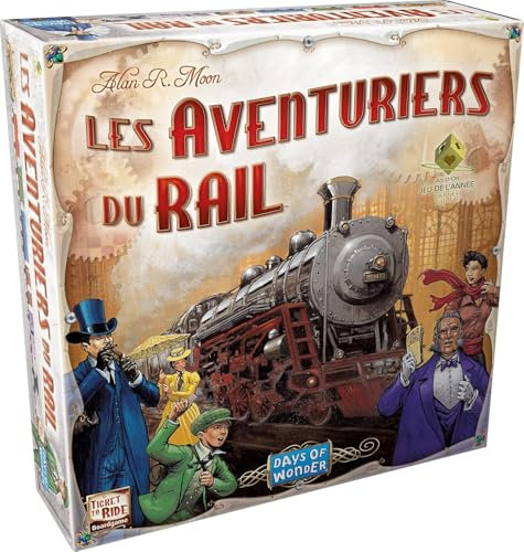 Les AVENTURIERS du Rail : Etats Unis - Jeu de Base - Jeu de Société et Stratégie pour Enfants dès 8 Ans - As d'or - 2 à 5 Joueurs - Compatible Alexa - Version Française - Days of Wonder