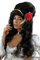 Bristol Novelty BW680 Perücke mit schwarzer Turmfrisur und Rose, für Damen, Einheitsgröße Halloween
