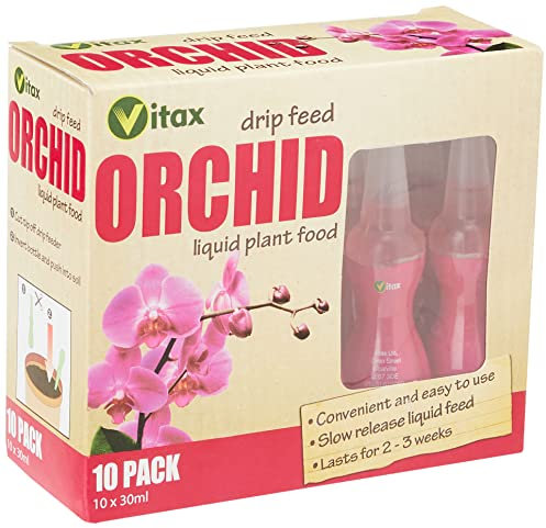 Vitax Lot de 10 Mini Bouteilles d'engrais Goutte à Goutte pour orchidée 30 ML Mini Bouteilles d'engrais pour orchidées