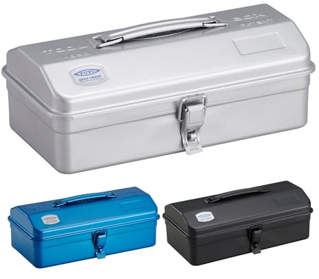Toyo Steel Werkzeugkoffer Camber-top aus Stahl in der Farbe Silber, 30,4x16,4x12,3 cm, Y-280-SL