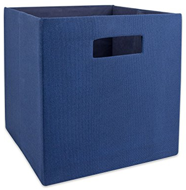 DII Fabric Storage Cube Organizer Bin 11x11x11 Foldable, Nautical Blue