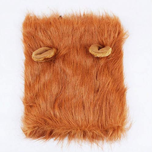 SPORER Löwenmähne für Hunde Hundekostüm mit Geschenk [Löwenschwanz] Löwe Perücke für Halloween und Weihnachten, with Ears, Dunkelbraun