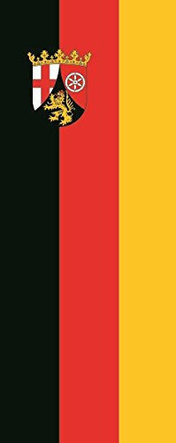 U24 Fahne Flagge Rheinland-Pfalz im Hochformat Premiumqualität 120 x 300 cm