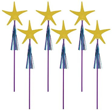 Amscan 341975 - Mermaid Wishes Party Glitter Wand Favours - 6 Pack